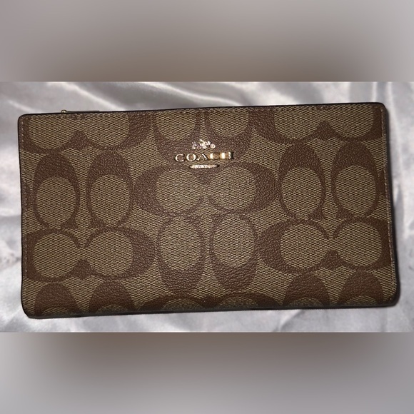 Coach Monogram Long Snap Two-Sided Leather Wallet - Picture 1 of 7